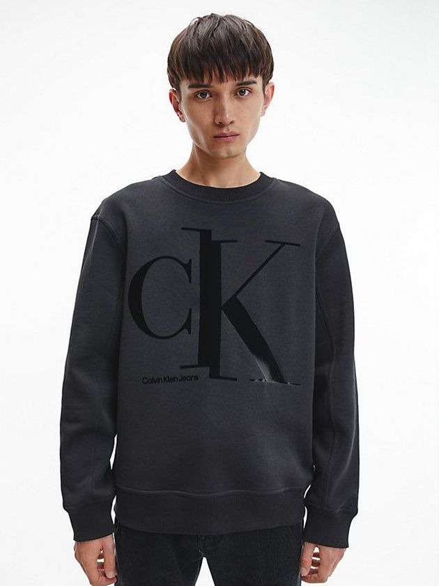 Calvin Klein USA Relaxed Logo Mens Sweatshirt Black 0984253-XO